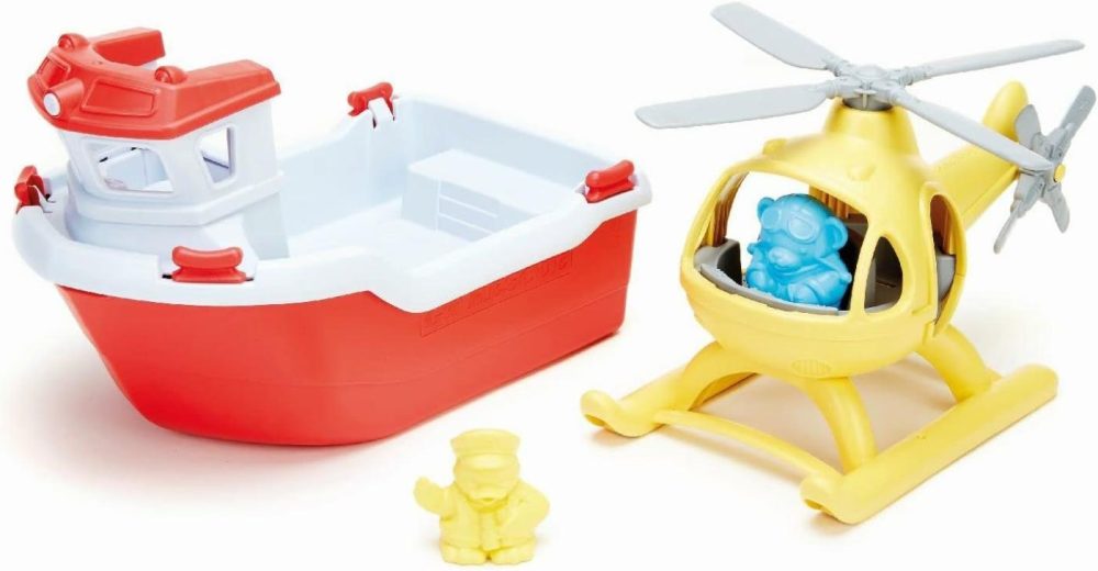 Rescue Boat With Helicopter Red  1 Ea  |  Car Seat & Stroller Toys All Toys Car Seat & Stroller Toys