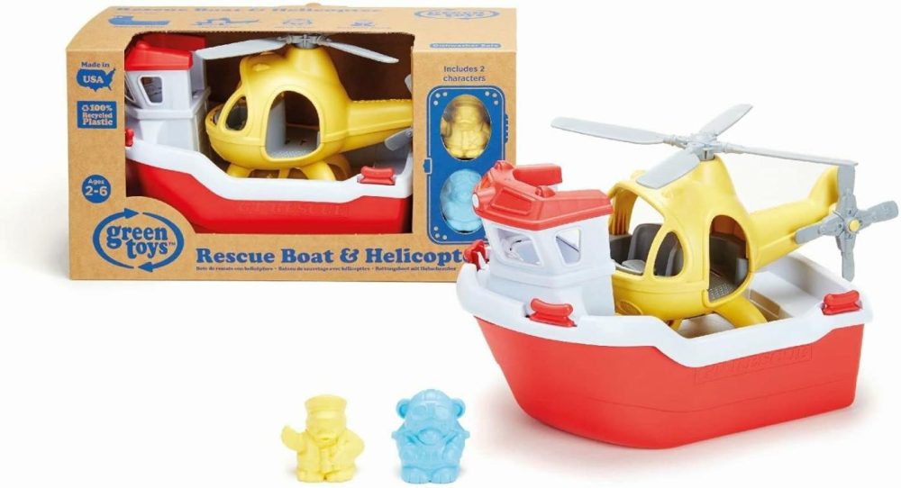 Rescue Boat With Helicopter Red  1 Ea  |  Car Seat & Stroller Toys All Toys Car Seat & Stroller Toys