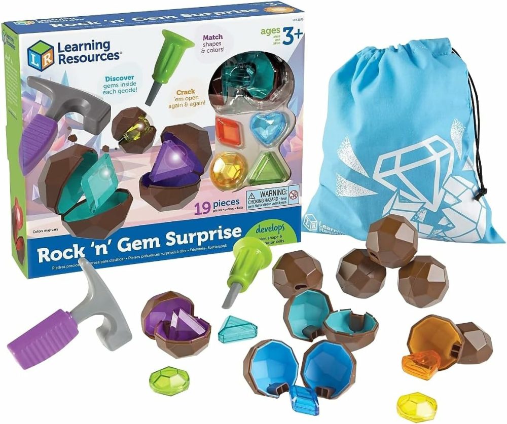 Rock ‘N Gem Surprise  Sorting  Matching & Counting Skills Activity Set  Early Stem  19 Pieces  Ages 3+  |  Sorting & Stacking Toys All Toys Sorting & Stacking Toys