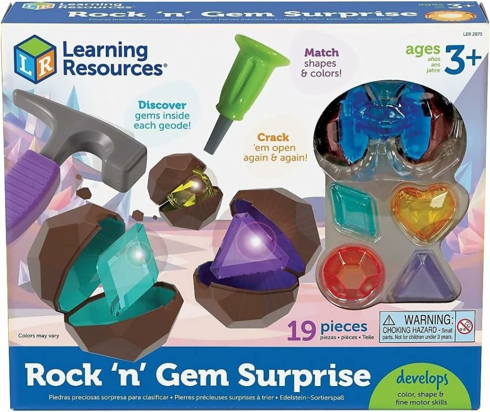 Rock ‘N Gem Surprise  Sorting  Matching & Counting Skills Activity Set  Early Stem  19 Pieces  Ages 3+  |  Sorting & Stacking Toys All Toys Sorting & Stacking Toys