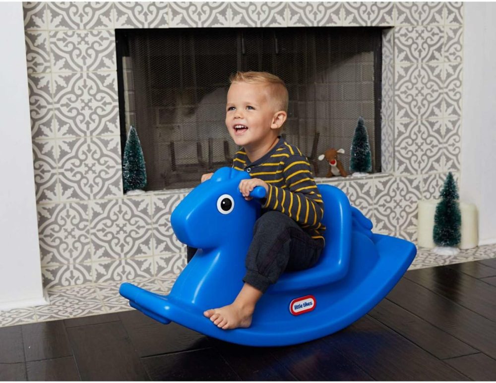 Rocking Horse Blue  33.00 L X 10.00 W X 17.50 H Inches  |  Rocking Horses & Animals All Toys Blue