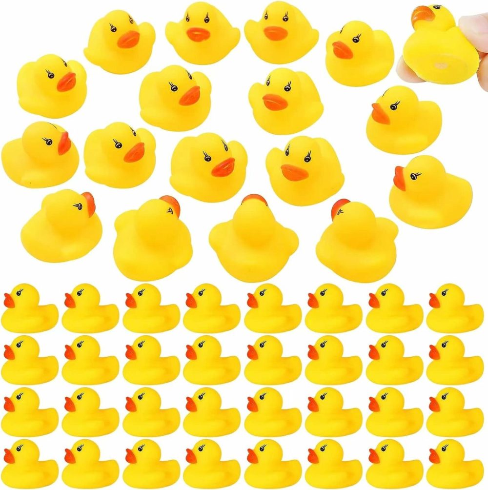 Rubber Duck 50 Pack Mini Rubber Ducky Float Ducks Baby Bath Toy  Great For Jeep Ducking  Shower  Birthday Party  Carnival Game Gift(1.6″X 1.5″ X 1.2″)  |  Bath Toys All Toys Bath Toys