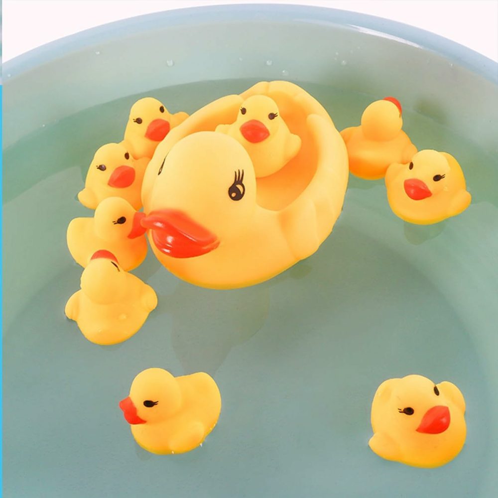 Rubber Duck Family Bathtub Toy  Bath Duck Toys 4 Pcs Rubber Duck Family Squeak Ducks Baby Shower Toy For Toddlers Boys Girls (Mother Child Ducks)  |  Bath Toys All Toys Bath Toys