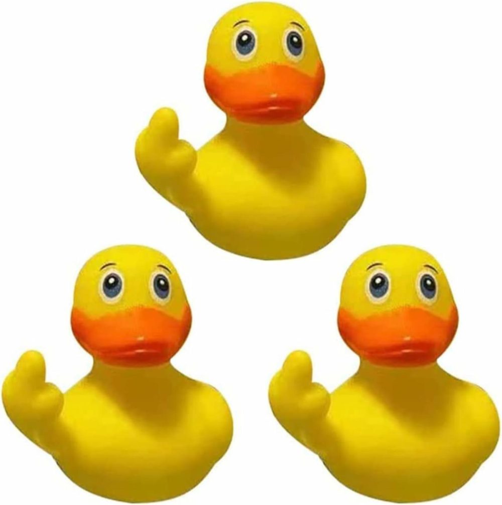 Rubber Ducks  2.17″ The Finger Rubber Duck  Ducks Funny Rubber Cute Small Rubber Ducks Toys Car Accessories For Bathroom Car Dashboard Decorations(3 Pcs)  |  Bath Toys All Toys Bath Toys