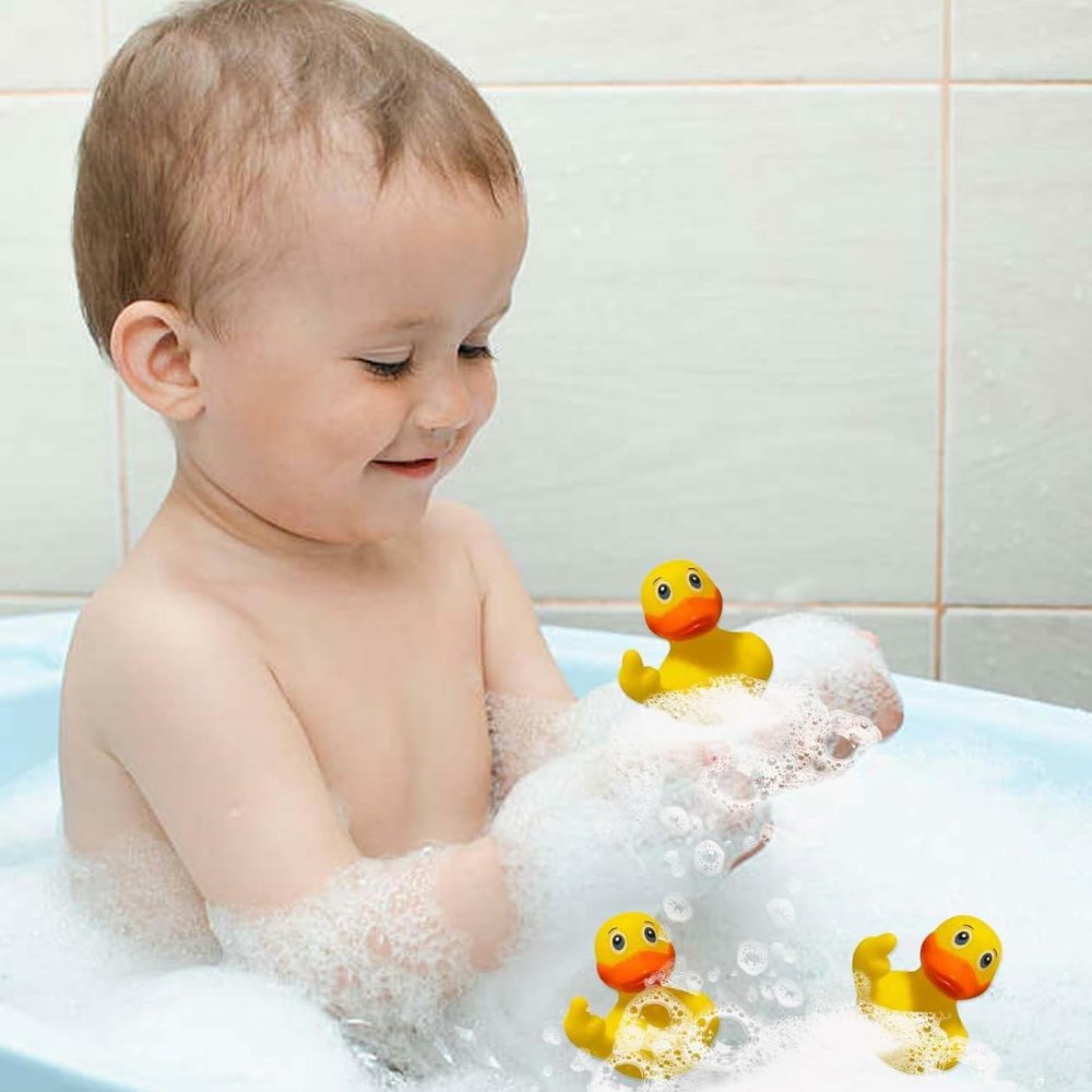 Rubber Ducks  2.17″ The Finger Rubber Duck  Ducks Funny Rubber Cute Small Rubber Ducks Toys Car Accessories For Bathroom Car Dashboard Decorations(3 Pcs)  |  Bath Toys All Toys Bath Toys