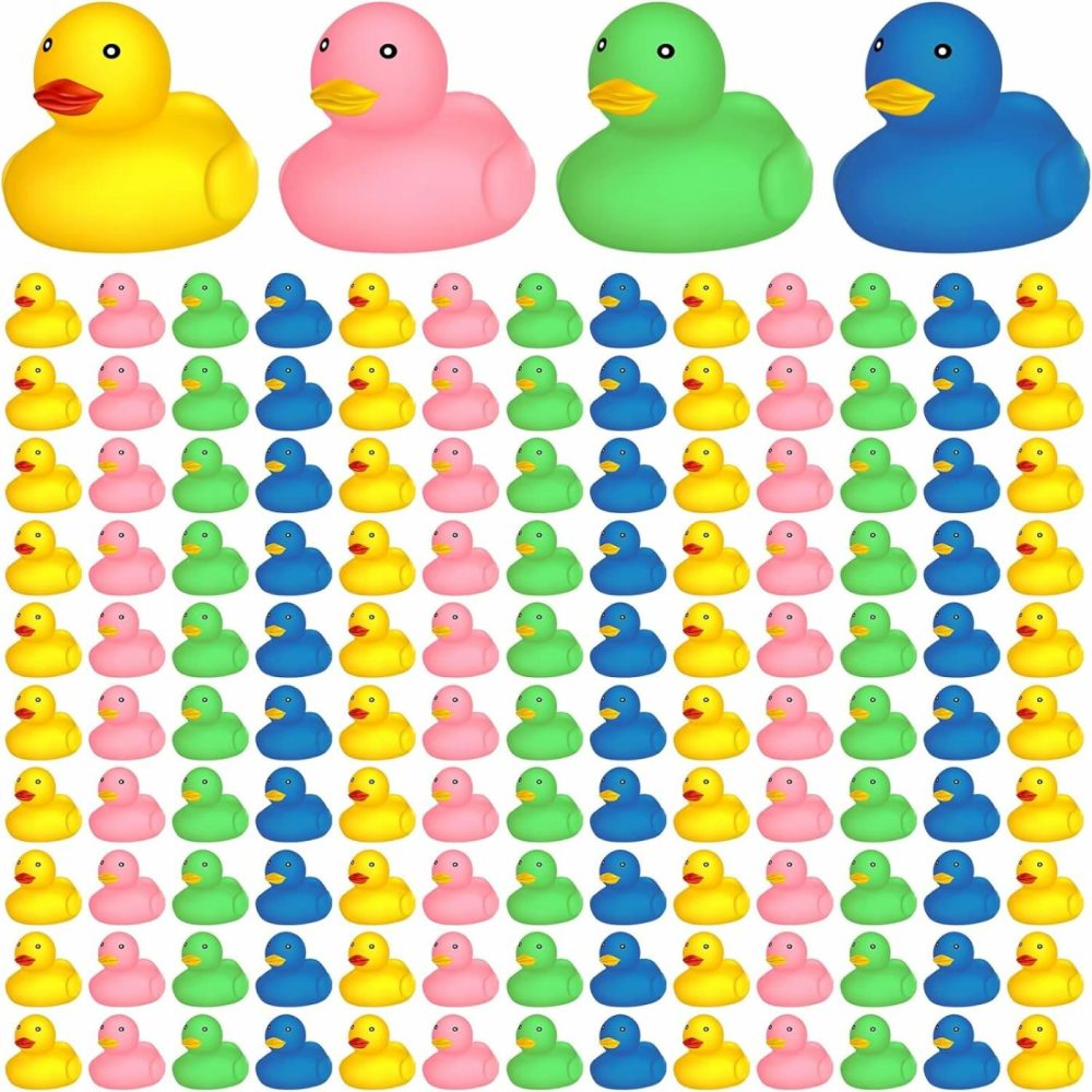 Rubber Ducks Bath Toy Multicolor Mini Rubber Duck Bulk Float Duck Baby Bath Toy  Shower Birthday Party Christmas Favors Gift (100 Pcs)  |  Bath Toys All Toys Bath Toys