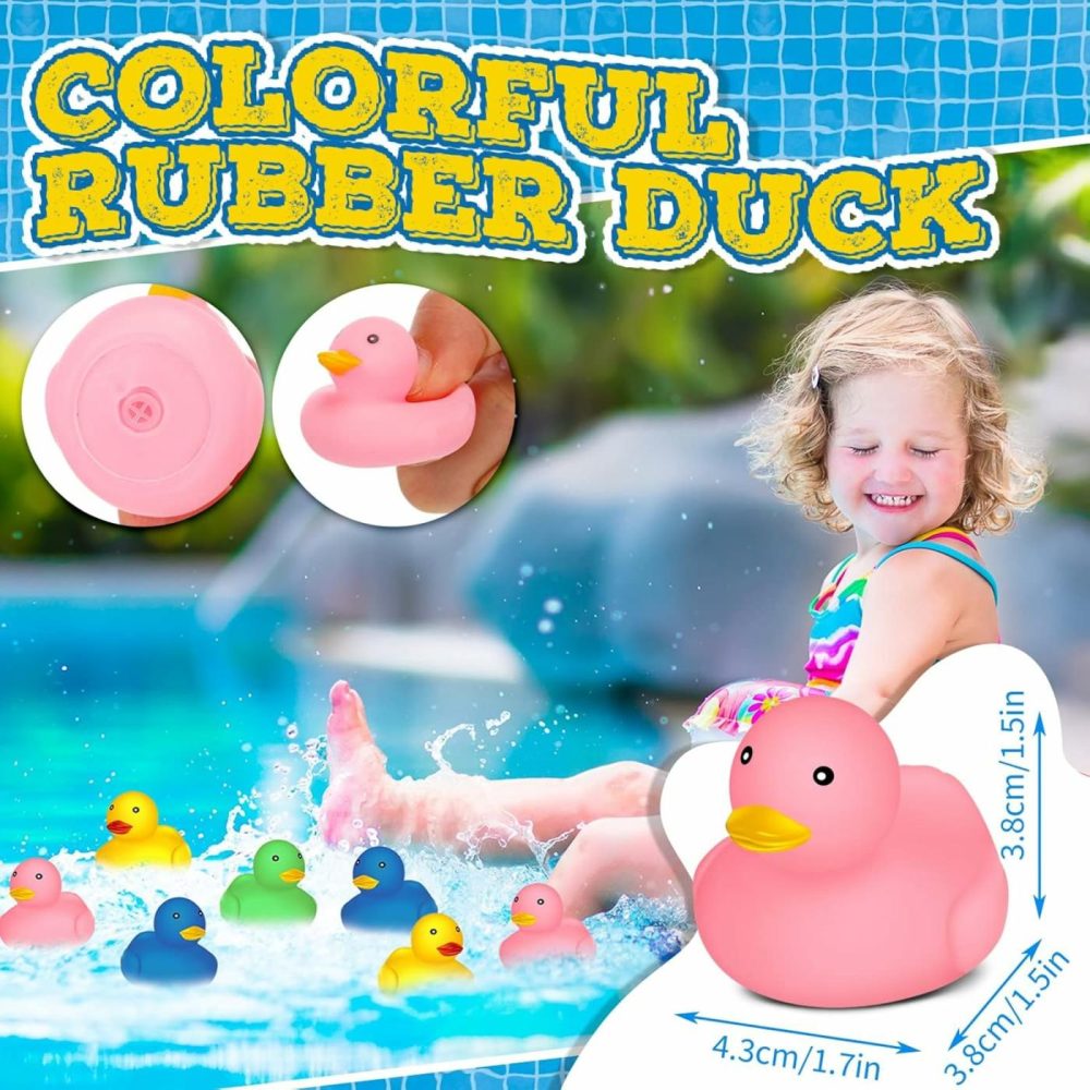 Rubber Ducks Bath Toy Multicolor Mini Rubber Duck Bulk Float Duck Baby Bath Toy  Shower Birthday Party Christmas Favors Gift (100 Pcs)  |  Bath Toys All Toys Bath Toys