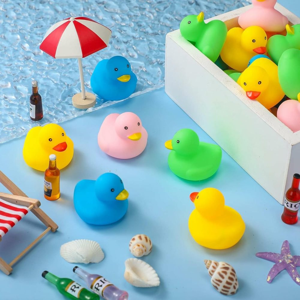 Rubber Ducks Bath Toy Multicolor Mini Rubber Duck Bulk Float Duck Baby Bath Toy  Shower Birthday Party Christmas Favors Gift (100 Pcs)  |  Bath Toys All Toys Bath Toys