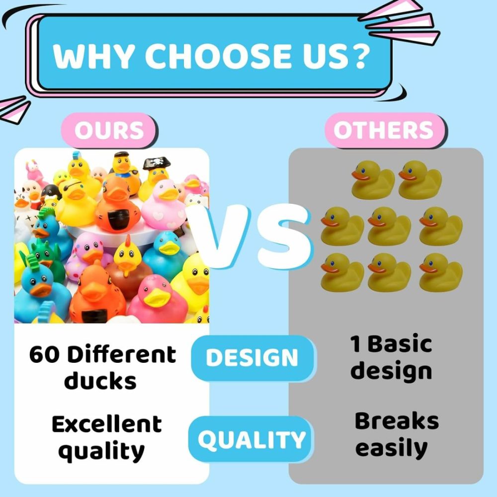 Rubber Ducks Jeep Ducks Mini Rubber Duckies Toys Assortment Duckies Bulk Floater Duck For Jeep Ducking Toddlers Bath Toys Party Favors Summer Beach Pool Activity (30)  |  Bath Toys All Toys Bath Toys