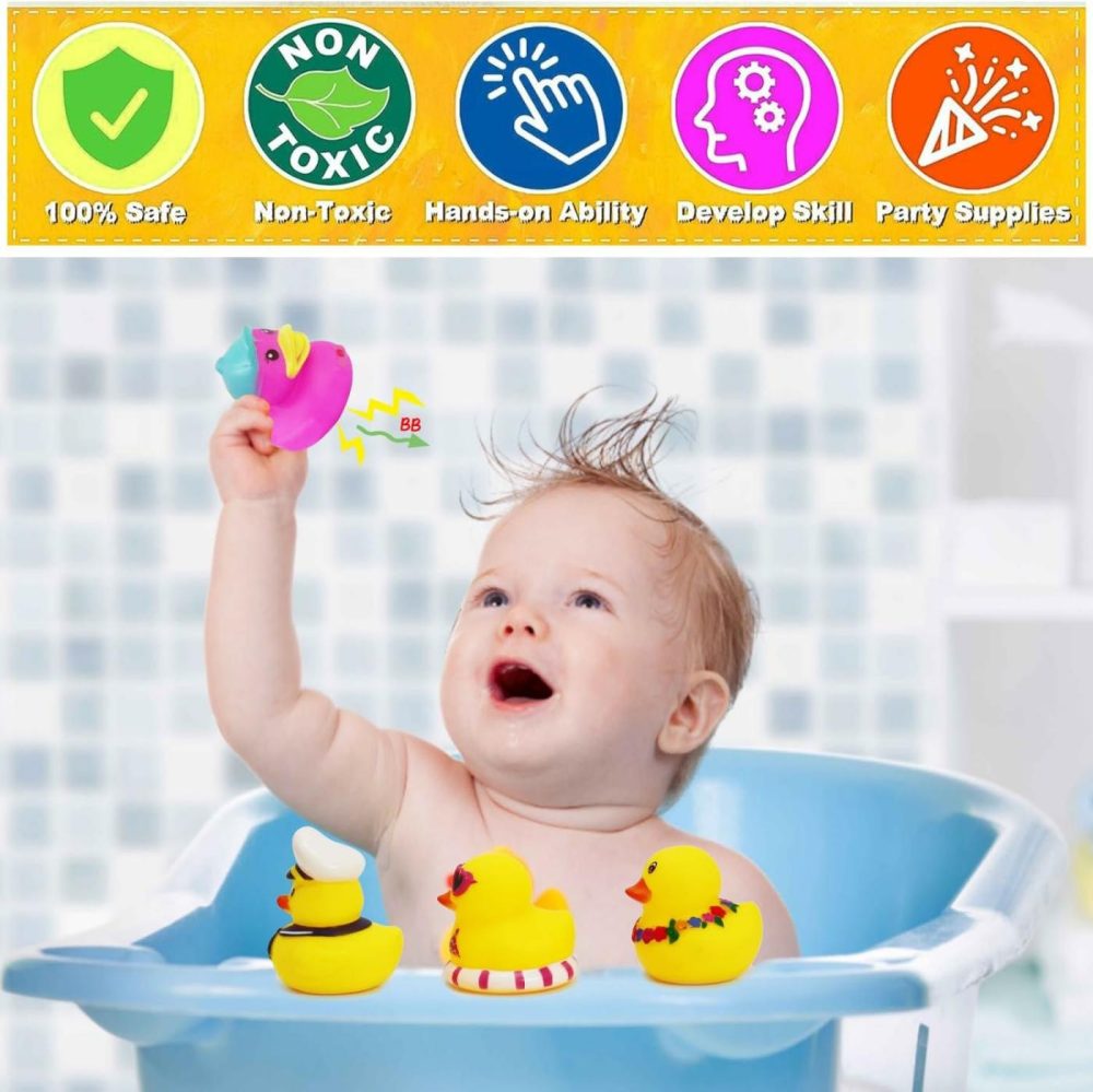 Rubber Ducks Toy Duckies For Kids,Baby Bath Toys  Toddlers Floater Duck Showers Accessories,Classroom Halloween Birthday Showers Time Party Favors Swimming Pool Toy Decoration Gift (12 Pack)  |  Bath Toys All Toys Bath Toys