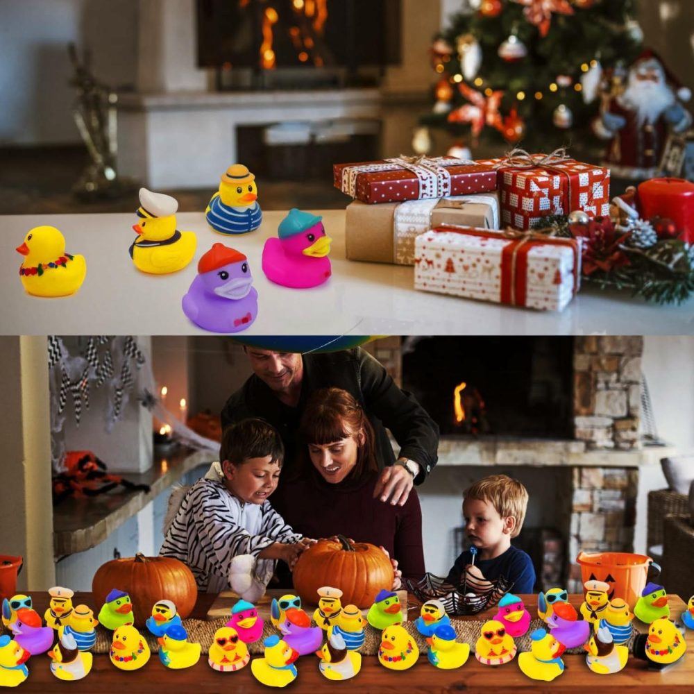 Rubber Ducks Toy Duckies For Kids,Baby Bath Toys  Toddlers Floater Duck Showers Accessories,Classroom Halloween Birthday Showers Time Party Favors Swimming Pool Toy Decoration Gift (12 Pack)  |  Bath Toys All Toys Bath Toys