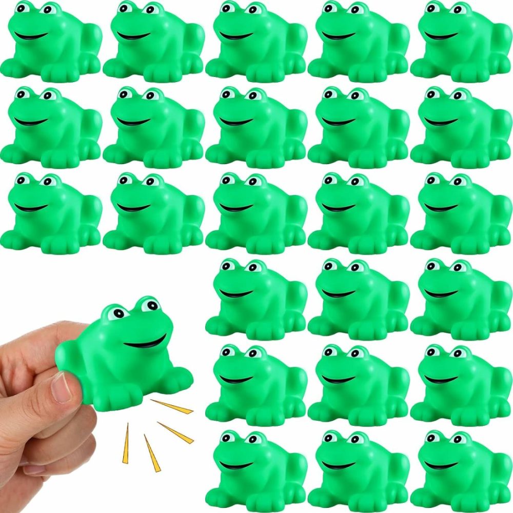 Rubber Frogs Squeak And Floating Frog Sea Turtle Rubber Bath Toy Baby Shower Swimming Bathtub Toys For Shower Frogs Bathtub Birthday Party Decoration Boys Girls Bath Toys (Frog  24)  |  Bath Toys All Toys Bath Toys