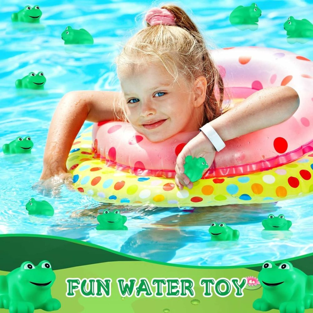 Rubber Frogs Squeak And Floating Frog Sea Turtle Rubber Bath Toy Baby Shower Swimming Bathtub Toys For Shower Frogs Bathtub Birthday Party Decoration Boys Girls Bath Toys (Frog  24)  |  Bath Toys All Toys Bath Toys