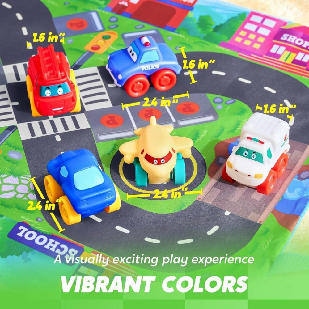 Rubber Toy Cars For Toddlers 1-3 Year Old  8 Pcs Cartoon Baby Truck Cars Bath Toy With Storage Bag   1 2 Year Old Boy Toys Birthday Gift  Pinata Bags Filler  Carnival Prizes  |  Bath Toys All Toys Bath Toys