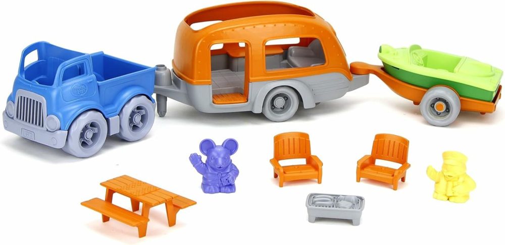 Rv Camper Set  Blue/Orange – 10 Piece Pretend Play  Motor Skills  Kids Toy Vehicle Playset. No Bpa  Phthalates  Pvc. Dishwasher Safe  Recycled Plastic  Made In Usa.  |  Car Seat & Stroller Toys All Toys Car Seat & Stroller Toys