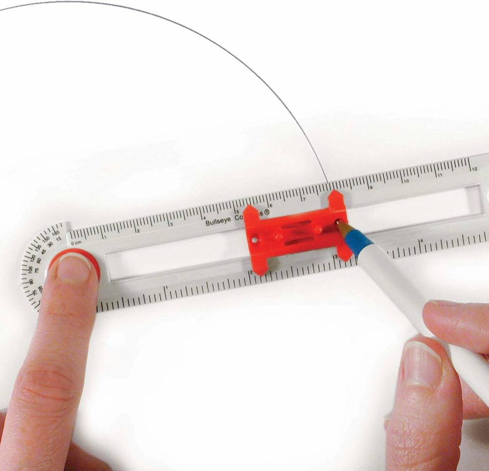 Safe-T Bullseye Compass  Ruler  Protractor  Early Geometry  Math Class Accessories  Ages 8+  Multicolor  Model:45701  |  Drafting Compasses All Toys Drafting Compasses