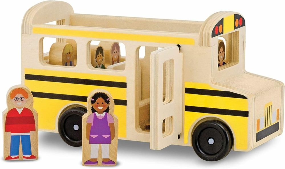 School Bus Wooden Toy Set With 7 Figures  Pretend Play  Classic Toys For Kids  |  Motor Vehicles All Toys Motor Vehicles