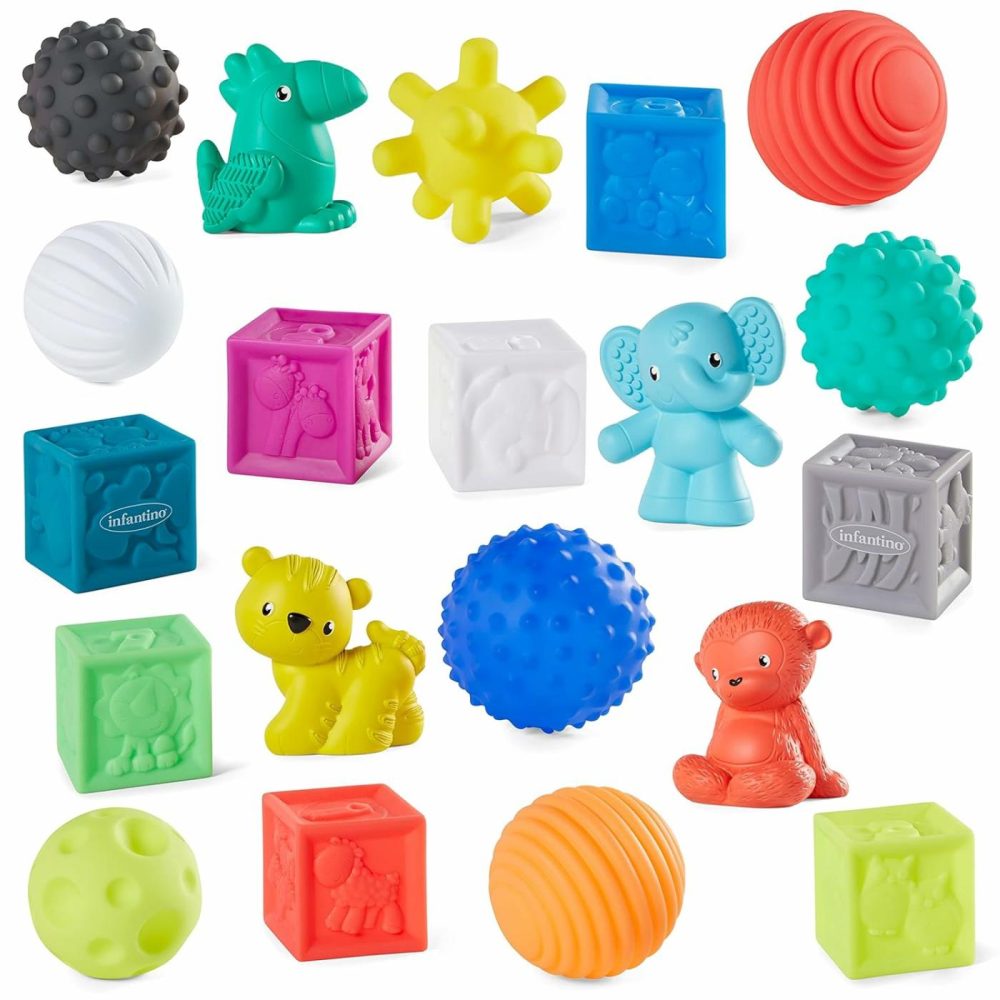 Sensory Balls  Blocks & Buddies – Textured  Soft & Colorful Toys Includes 8 Balls  8 Numbered Blocks  4 Animal Buddies  Ages 0 Months +  20-Piece Set  |  Balls All Toys Balls