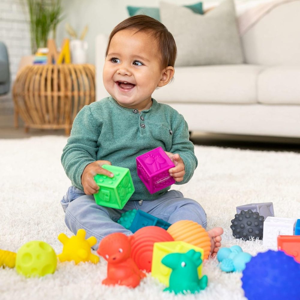 Sensory Balls  Blocks & Buddies – Textured  Soft & Colorful Toys Includes 8 Balls  8 Numbered Blocks  4 Animal Buddies  Ages 0 Months +  20-Piece Set  |  Balls All Toys Balls