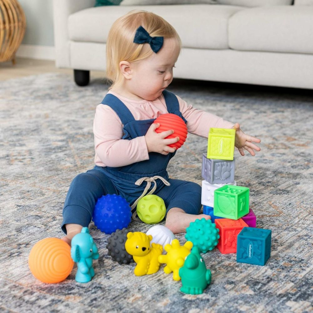 Sensory Balls  Blocks & Buddies – Textured  Soft & Colorful Toys Includes 8 Balls  8 Numbered Blocks  4 Animal Buddies  Ages 0 Months +  20-Piece Set  |  Balls All Toys Balls