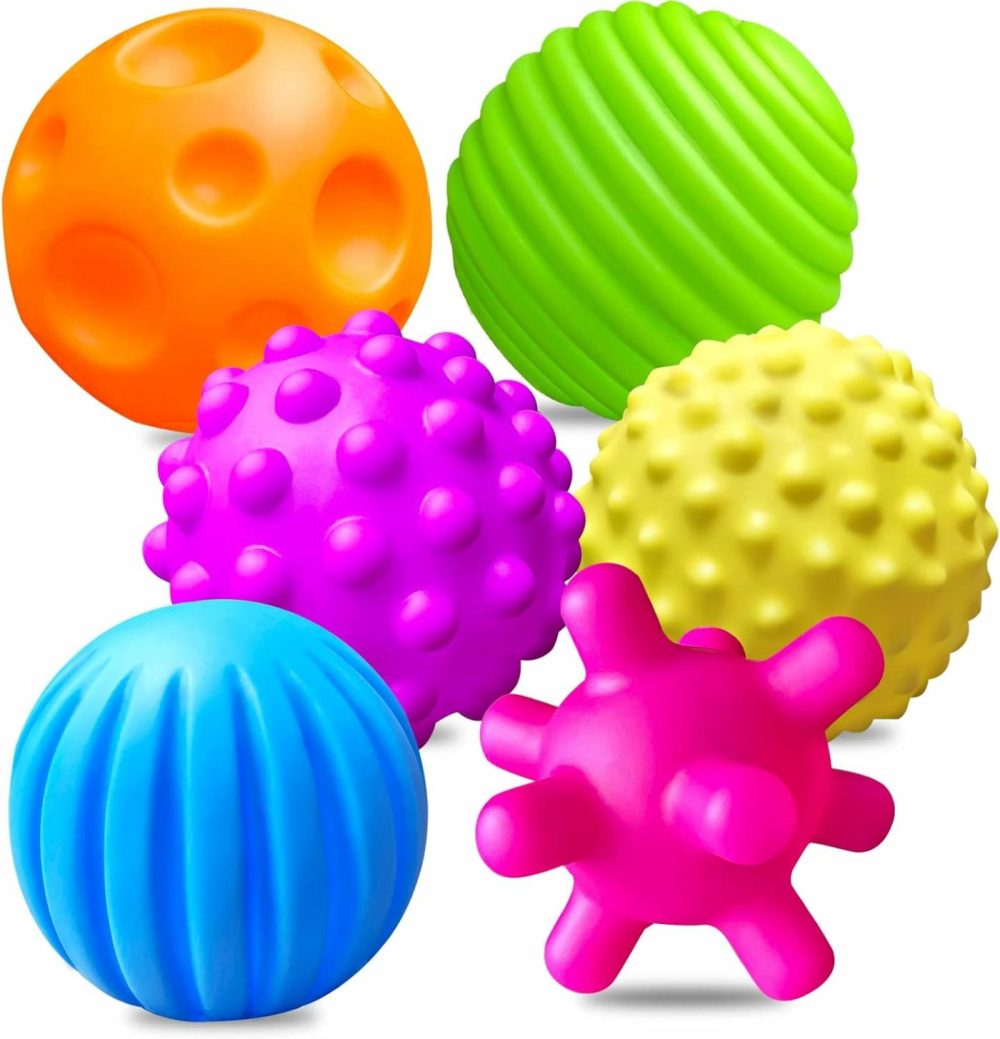 Sensory Balls For Toddlers 1-3  Kids Textured Multi Ball Set For Sensory Exploration  6 Pack Soft Sensory Squeeze Toys For Boys Girls  |  Balls All Toys Balls