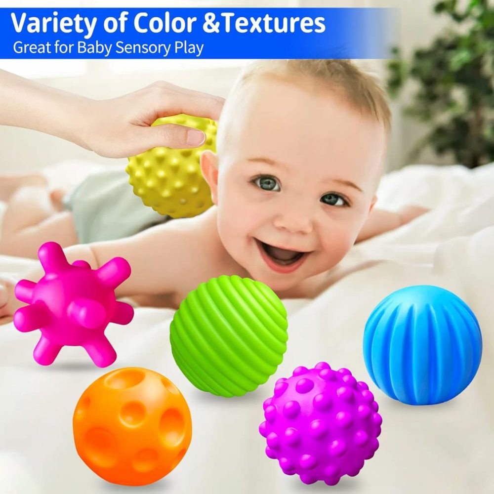 Sensory Balls For Toddlers 1-3  Kids Textured Multi Ball Set For Sensory Exploration  6 Pack Soft Sensory Squeeze Toys For Boys Girls  |  Balls All Toys Balls