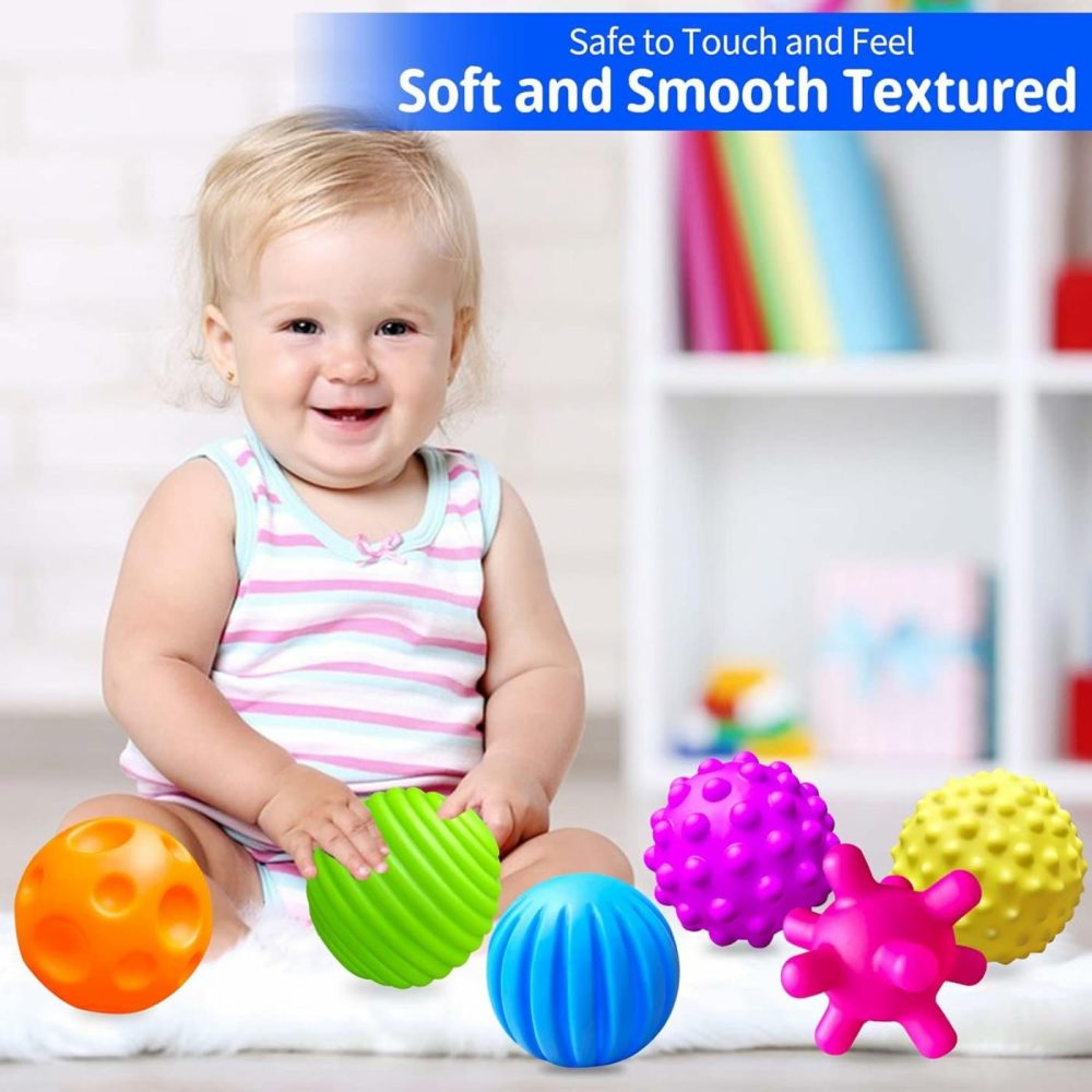 Sensory Balls For Toddlers 1-3  Kids Textured Multi Ball Set For Sensory Exploration  6 Pack Soft Sensory Squeeze Toys For Boys Girls  |  Balls All Toys Balls