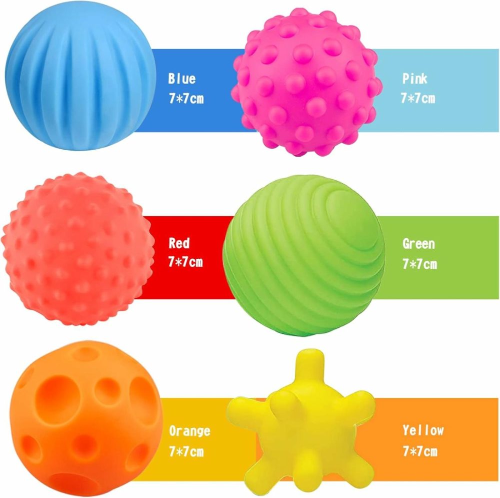 Sensory Balls For Toddlers 1-3  Kids Textured Multi Ball Set For Sensory Exploration  6 Pack Soft Sensory Squeeze Toys For Boys Girls  |  Balls All Toys Balls