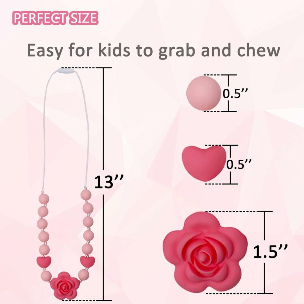 Sensory Chew Necklaces For Kids And Adults  Silicone Chewy Necklace Oral Chew Toys For Children With Adhd Autism Anxiety  Mouth Fidgets Tool – Bpa Free  |  Teethers All Toys Teethers