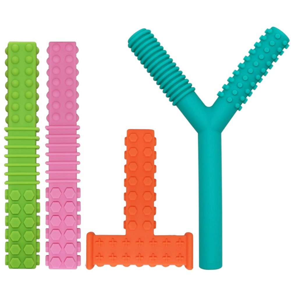 Sensory Chew Toys For Autistic Children  4 Pack Silicone Chew Tube Teething Sticks Toys For Autism  Adhd  Spd  Chewies With Special Needs  Oral Motor Chewy Tool For Sensory Kids Chewer.  |  Teethers All Toys Teethers