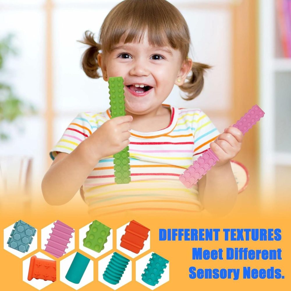 Sensory Chew Toys For Autistic Children  5 Pack Silicone Chew Tubes Sticks For Kids With Autism  Teething  Biting  Adhd  Spd  Nursing Teether Oral Motor Chewy Tools  |  Teethers All Toys Colorful A