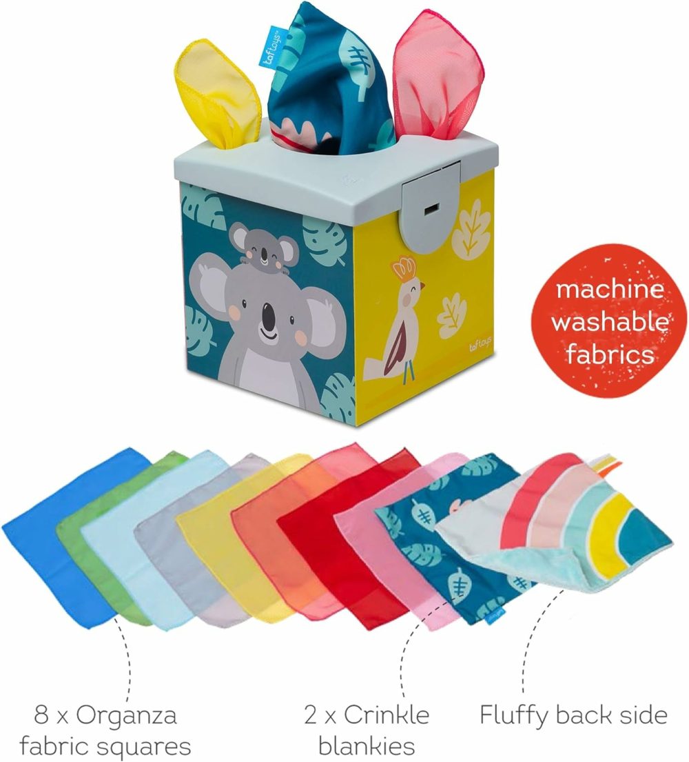 Sensory Crinkle Tissue Box For Toddlers. Stem Montessori Toy With Colorful Soft Scarves And Crinkling Blankies  |  Musical Toys All Toys