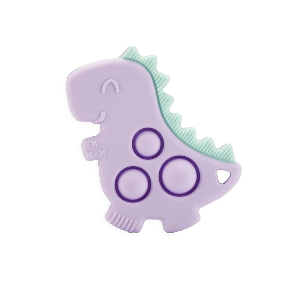 Sensory Popper Toy – Itzy Pop Toy Features Raised Textures To Soothe Sore Gums; Relieves Stress And Improves Fine Motor Skills; Can Attach To A Bag Or Pacifier Strap; Lilac Dinosaur  |  Teethers All Toys Purple Dinosaur