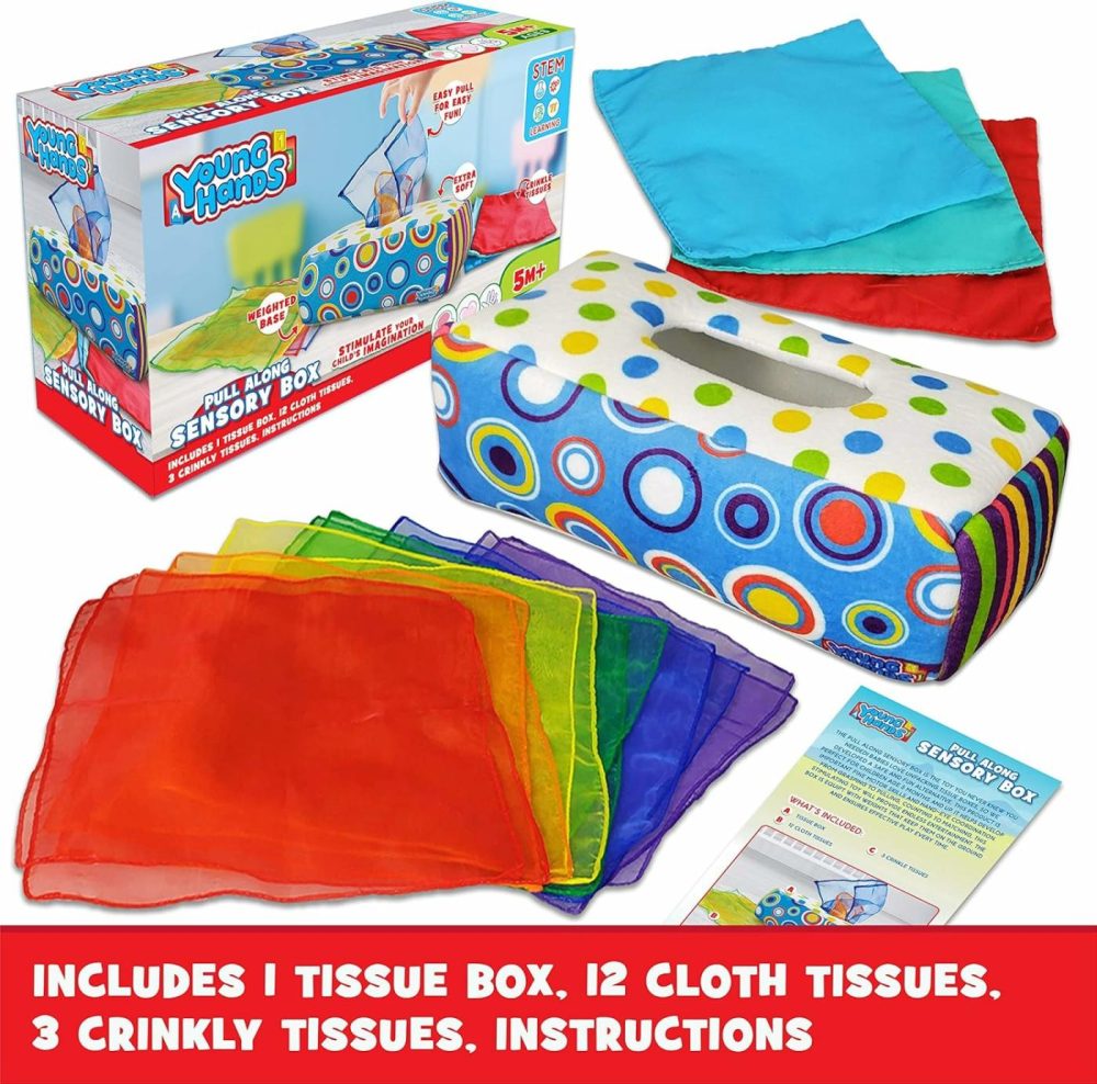 Sensory Pull Along Baby Tissue Box – Montessori Toy For Babies And Toddlers Tissue Box Learning Toys For 5 Months + Stem Educational Toys For Toddler Infant Babies (Large)  |  Musical Toys All Toys