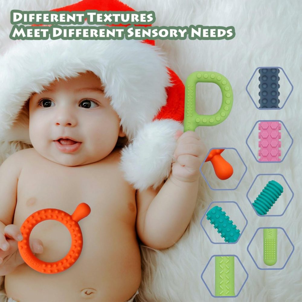 Sensory Toys For Kids With Autism  5 Pack Autism Toys Silicone Baby Teething Toys For Adhd  Anxiety  Spd Chewing Biting Fidgeting  Teething Relief Tubes For Babies – Bpa Free  |  Teethers All Toys Pink/Gray/Green/Turquoise/Orange