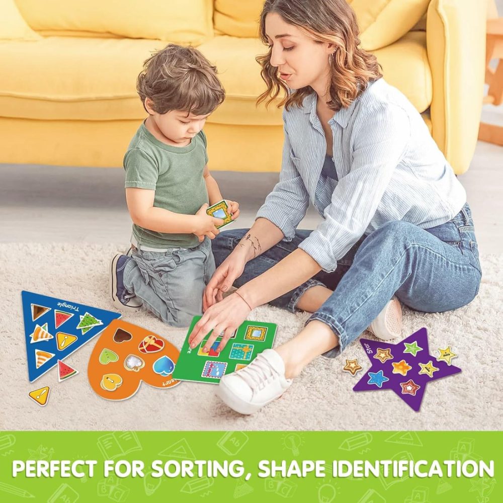 Shape Sorter Toy For Toddler  Shape Puzzles And Matching Games Set With 8 Sorting Mats And 48 Everyday Objects Pieces – Learning Sorting Toys For Kids  |  Sorting & Stacking Toys All Toys Sorting & Stacking Toys