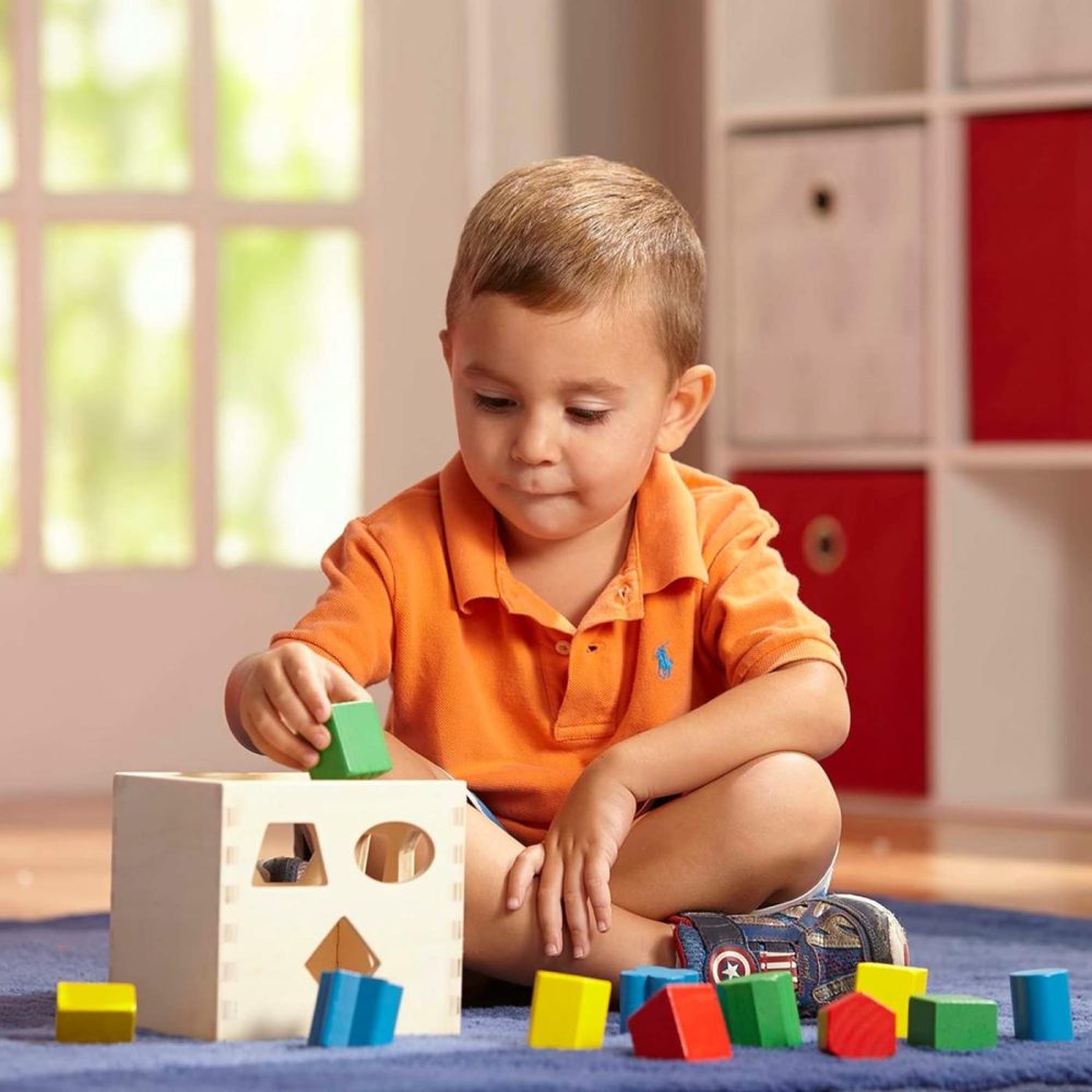 Shape Sorting Cube – Classic Wooden Toy With 12 Shapes – Kids Shape Sorter Toys For Toddlers Ages 2+  |  Sorting & Stacking Toys All Toys Sorting & Stacking Toys