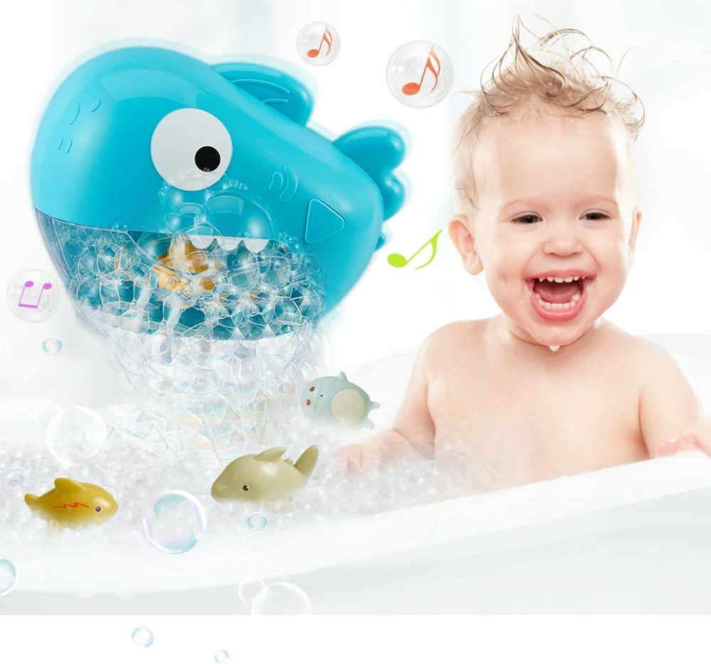 Shark Bubble Bath Machine Bath Toys Automatic Bubble Maker With Songs  3 Pcs Silicone Bath Toys For Babies 6-12 Months  Toddler Bath Toys Birthday Presents Bath Toys For Kids Ages 1-3 4-8  |  Bath Toys All Toys Bath Toys