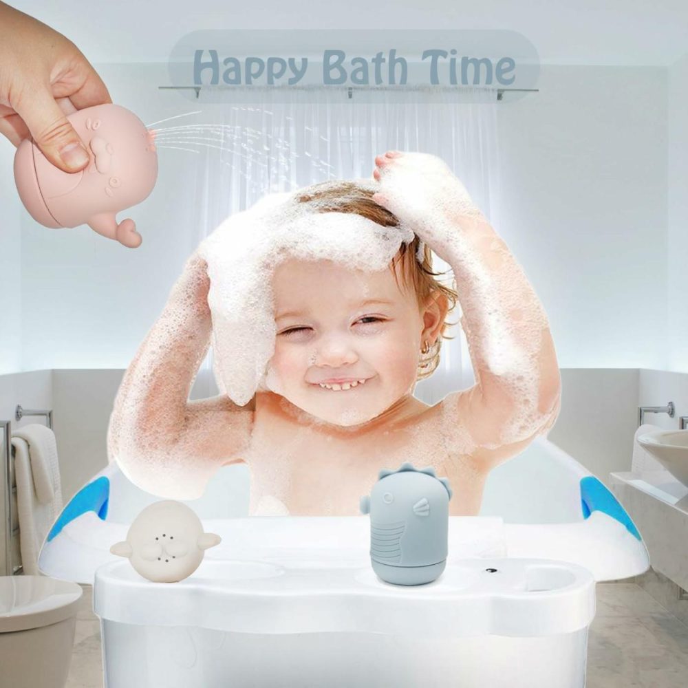 Silicone Baby Bath Toys  Mold Free Squirty Bath Toy For Toddlers  Preschool Bath Toys For Infants  Non-Toxic Bathtub Toys For Babies 6 Months+ (Pack Of 4)  |  Bath Toys All Toys Bath Toys