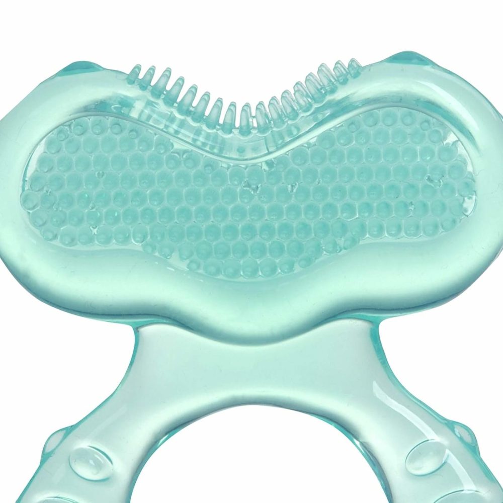 Silicone Teethe-Eez Teether With Bristles  Includes Hygienic Case  Aqua  |  Teethers All Toys 1 pack - D. Aqua