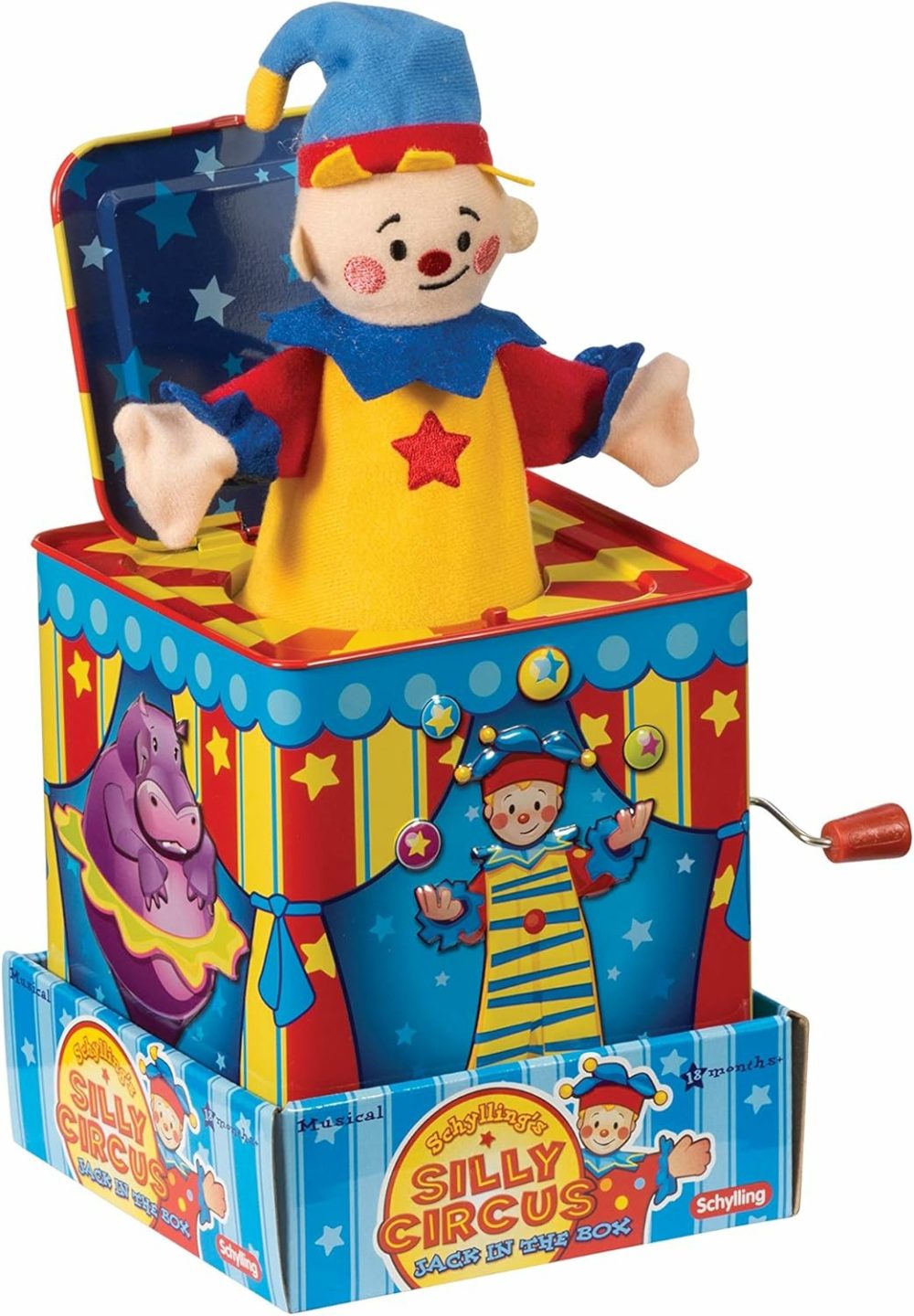 Silly Circus Jack In The Box – Classic Children’s Musical Toy – Colorful Embossed Tin Box And Friendly Plush – Age 18 Months And Up  |  Musical Toys All Toys