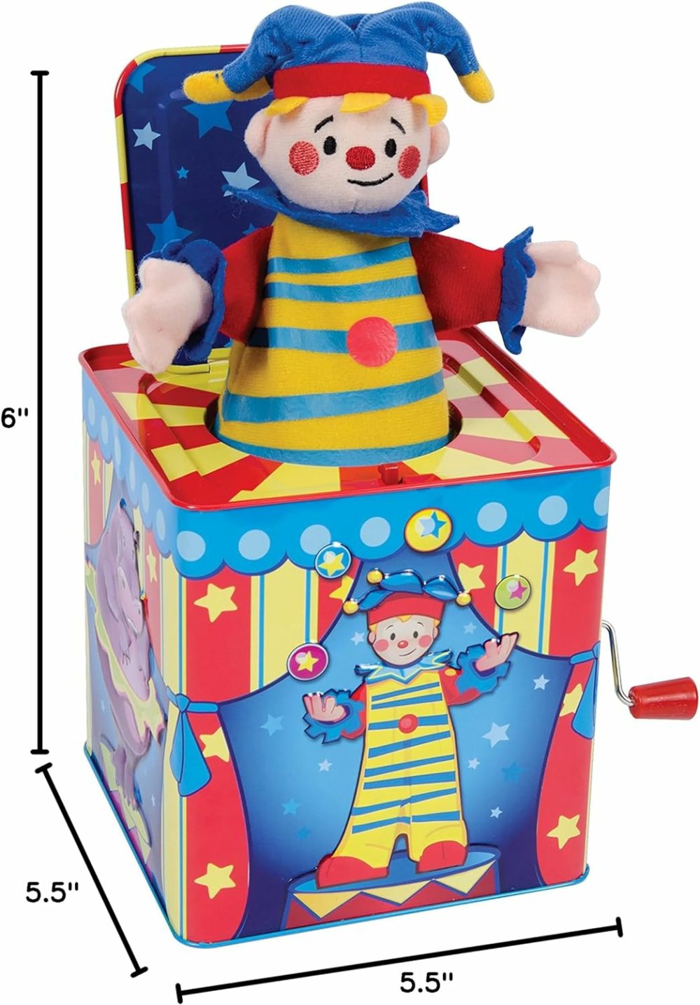 Silly Circus Jack In The Box – Classic Children’s Musical Toy – Colorful Embossed Tin Box And Friendly Plush – Age 18 Months And Up  |  Musical Toys All Toys