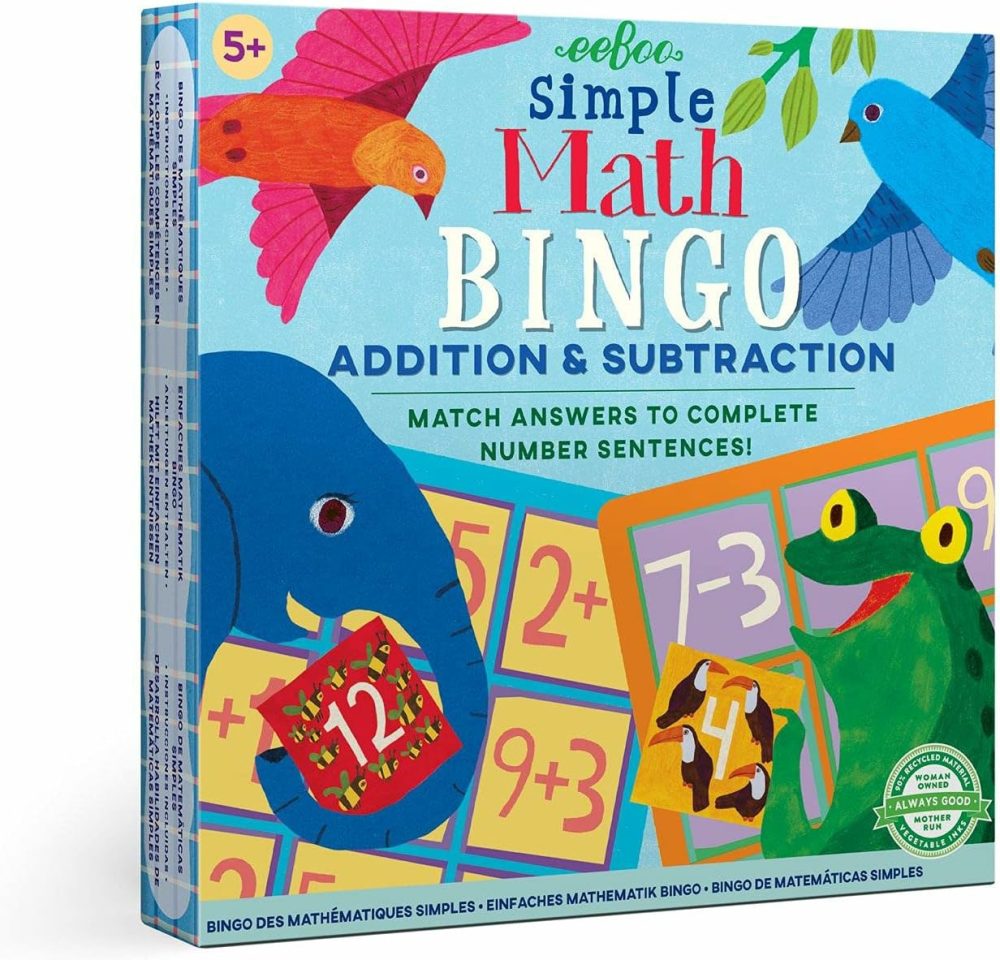 Simple Math Bingo Game  Addition & Subtraction  Match Answers To Complete Number Sentences  54 Tiles Included  For Ages 5 And Up  |  Board Games All Toys Board Games