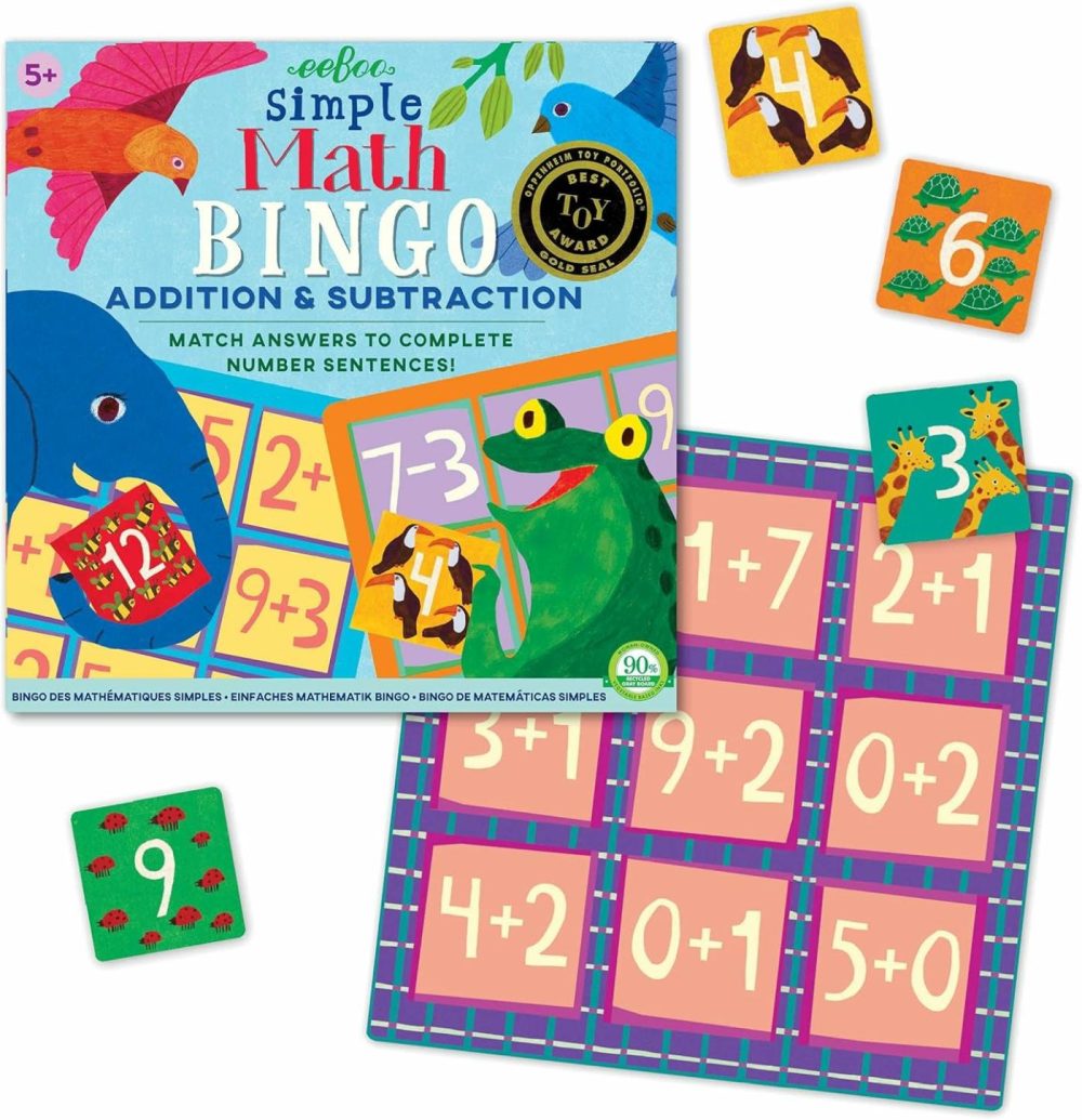 Simple Math Bingo Game  Addition & Subtraction  Match Answers To Complete Number Sentences  54 Tiles Included  For Ages 5 And Up  |  Board Games All Toys Board Games