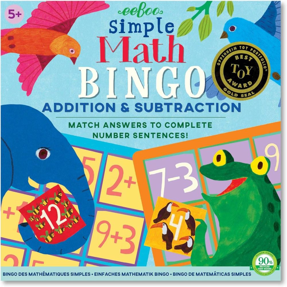 Simple Math Bingo Game  Addition & Subtraction  Match Answers To Complete Number Sentences  54 Tiles Included  For Ages 5 And Up  |  Board Games All Toys Board Games