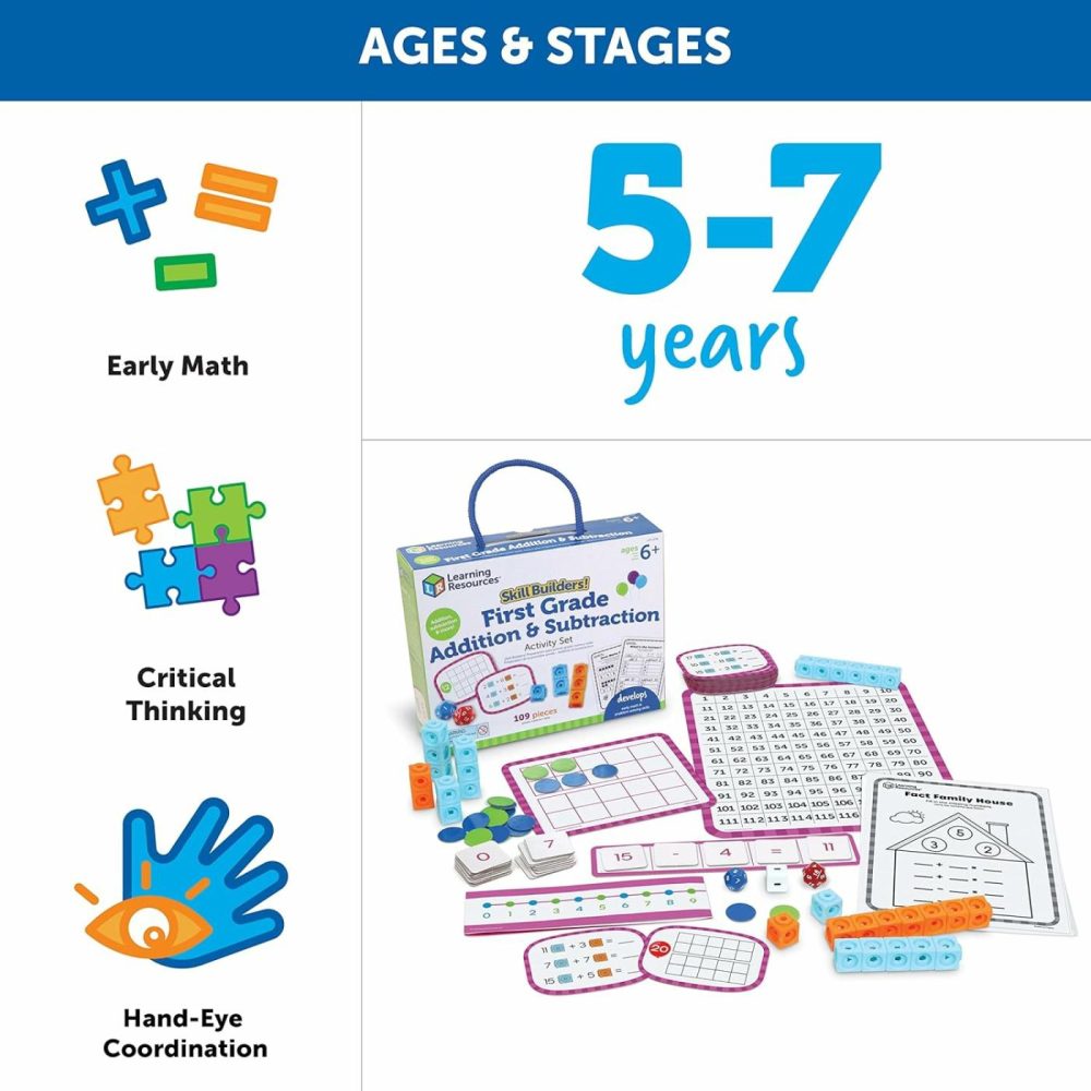 Skill Builders! 1St Grade Addition & Subtraction  Homeschool Curriculum  First Grade Learning Games  First Grade Learning Materials  109 Pieces  Age 6+  |  Sorting & Stacking Toys All Toys Sorting & Stacking Toys