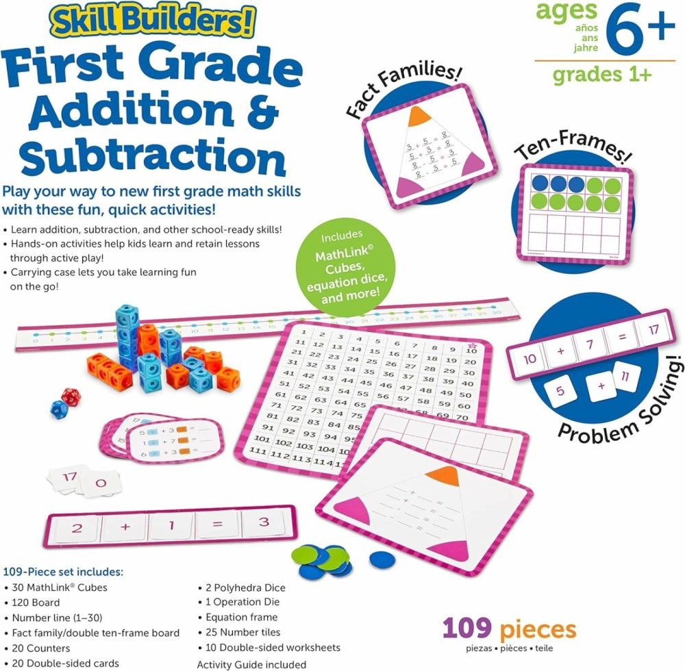 Skill Builders! 1St Grade Addition & Subtraction  Homeschool Curriculum  First Grade Learning Games  First Grade Learning Materials  109 Pieces  Age 6+  |  Sorting & Stacking Toys All Toys Sorting & Stacking Toys