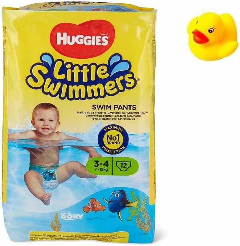 Small – Little Swimmers Disposable Swim Diapers  (15Lb-33Lb.)  12-Count Bonus Rubber Duckie Pool Toy  |  Bath Toys All Toys Bath Toys