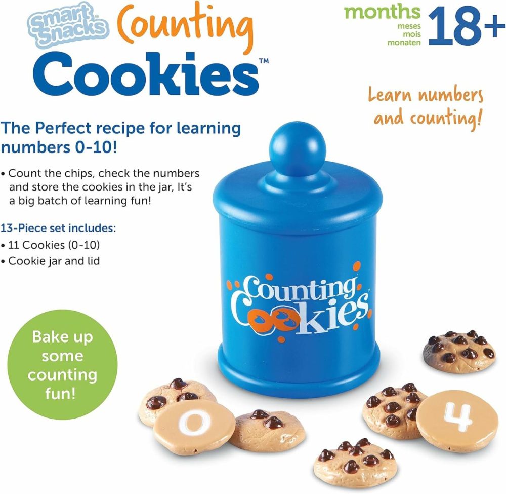 Smart Counting Cookies – 13 Pieces  Ages 18+ Months Toddler Counting & Sorting Skills  Toddler Math Learning Toys  Play Food For Toddlers  Chocolate Chip Cookies  |  Sorting & Stacking Toys All Toys Sorting & Stacking Toys