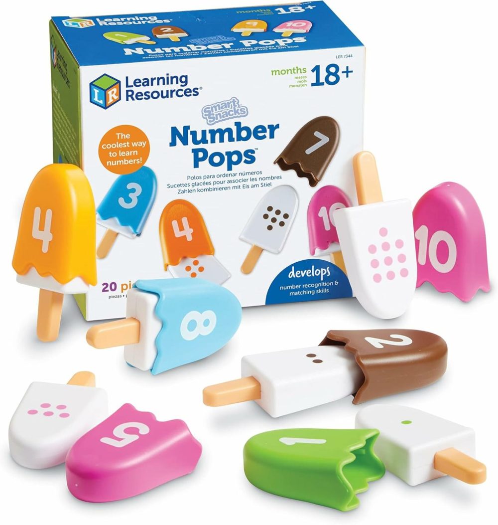 Smart Snacks Number Pops – 20 Pieces  Ages 2+,Toddler Number Learning Toys  Preschool Math Games  Fine Motor Toys  Numbers For Kids  |  Sorting & Stacking Toys All Toys Sorting & Stacking Toys